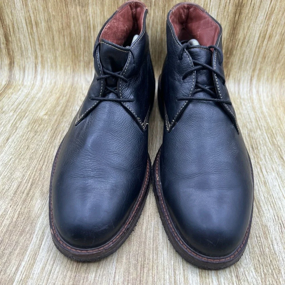 Johnston & Murphy Chukka Boots Men's Size 11 Black Leather Memory Foam 25-2021